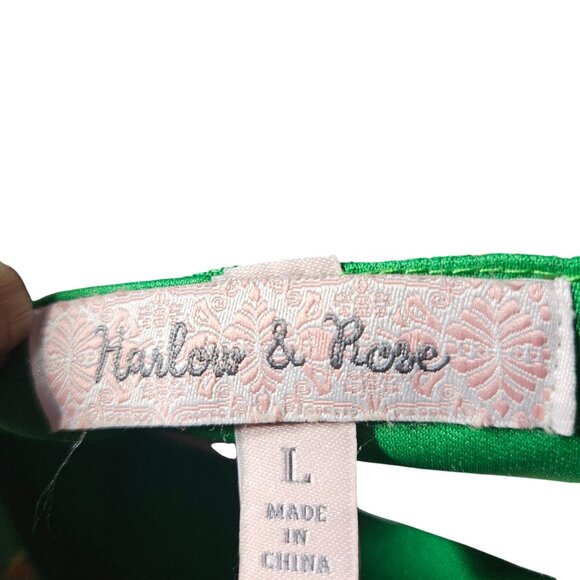 Harlow & Rose Green Floral Wrap Maxi Dress L - Picture 2 of 4